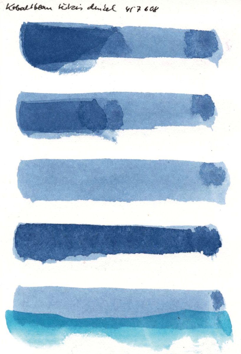 Kremer akvarel - kobaltově modrá tyrkysová tmavá (plast, 3 x 1,8 x 1 cm)